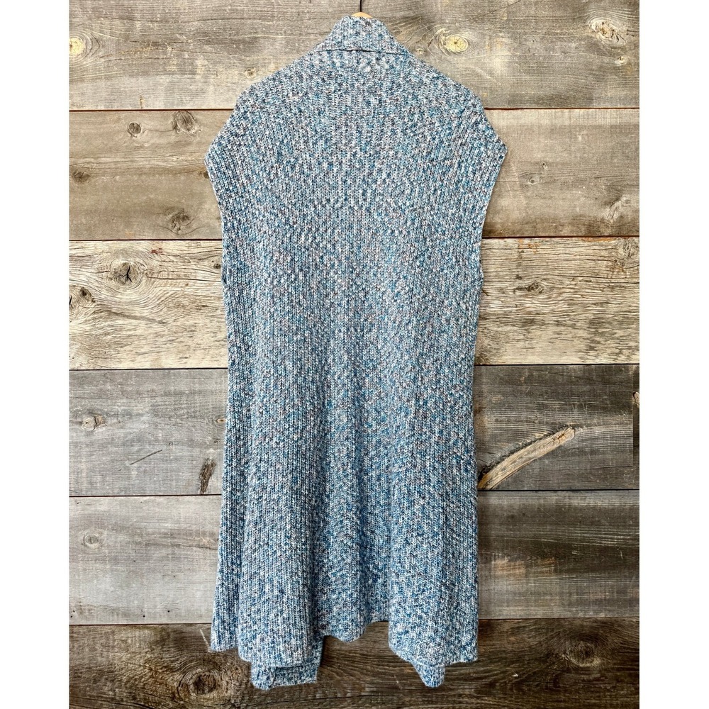 Cabi Napa Long Open Sweater Vest Duster S Blue Lagenlook Chunky Knit Layering - Picture 6 of 10